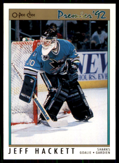 Hokejová karta Jeff Hackett OPC Premier 1991-92 řadová č. 108