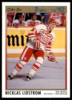 Hokejová karta Nicklas Lidstrom OPC Premier 1991-92 Rookie č. 117