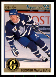 Hokejová karta Gary Leeman OPC Premier 1991-92 řadová ORIG6 č. 134