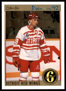 Hokejová karta Steve Yzerman OPC Premier 1991-92 řadová ORIG6 č. 142
