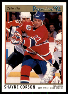 Hokejová karta Shayne Corson OPC Premier 1991-92 řadová č. 161