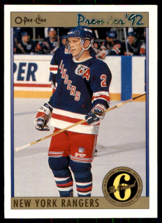 Hokejová karta Brian Leetch OPC Premier 1991-92 řadová ORIG6 č. 183