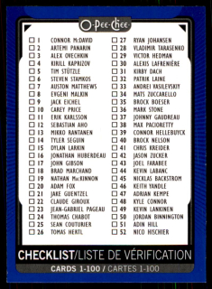 Hokejová karta Cheklist OPC 2021-22 Blue Border č. 100