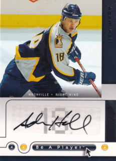 Hokejová karta Adam Hall UD Be a Player 2005-06 Autographs č. AH