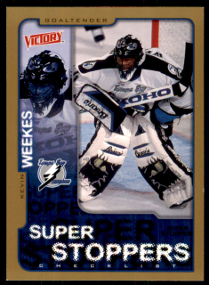Hokejová karta Kevin Weekes UD Victory 2001-02 Gold Super Stoppers Cheklist 314