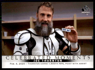 Hokejová karta Joe Thornton UD SP Authentic 2020-21 Celebrated Moments č. 104
