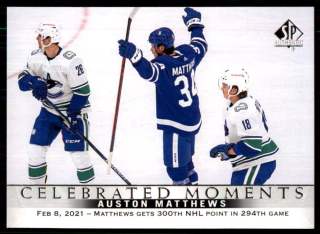 Hokejová karta Auston Matthews UD SP Authentic 2020-21 Celebrated Moments č. 116