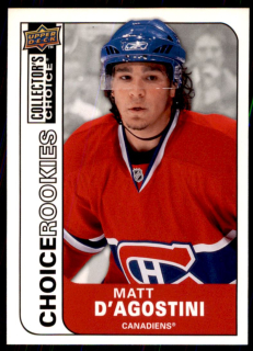 Hokejová karta Matt D'Agostini UD Choice 2008-09 Rookie č. 208