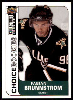 Hokejová karta Fabian Brunnstrom UD Choice 2008-09 Rookie č. 207