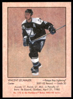 Hokejová karta Vincent Lecavalier Parkhurst 2002-03 Retro č. 172