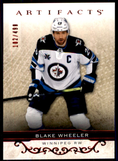 Hokejová karta Blake Wheeler UD Artifacts 2021-22 Ruby /499 č. 45