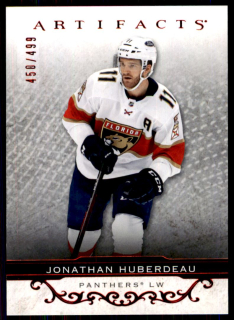 Hokejová karta Jonathan Huberdeau UD Artifacts 2021-22 Ruby /499 č. 108