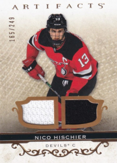 Hokejová karta Nico Hischier UD Artifacts 2021-22 Material Relic /249 č. 73