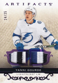 Hokejová karta Yanni Gourde UD Artifacts 2021-22 Purple Patch /25 č. 24