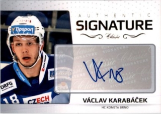 Hokejová karta Václav Karabáček OFS 2018-19 Série 1 Authentic Signature Platinum