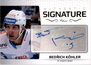 Hokejová karta Bedřich Kohler OFS 2018-19 Série 1 Authentic Signature Platinum 