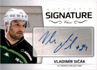 Hokejová karta Vladimír Sičák OFS 2018-19 Série 1 Authentic Signature Platinum 