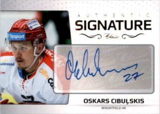 Hokejová karta Oskars Cibulskis OFS 2018-19 Série 1 Authentic Signature Platinum