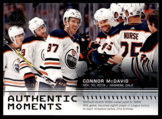 Hokejová karta Connor McDavid UD AP Authentic 2019-20 Authentic Moments č. 115