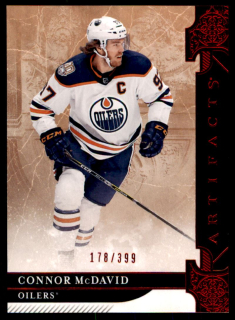 Hokejová karta Connor McDavid UD Artifacts 2019-20 Ruby /399 č. 101