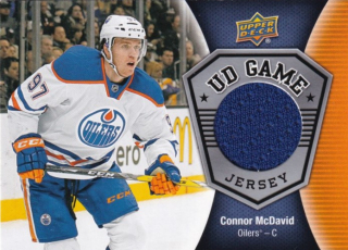 Hokejová karta Connor McDavid UD S1 2016-17 UD Game Jersey č. GJ-CM