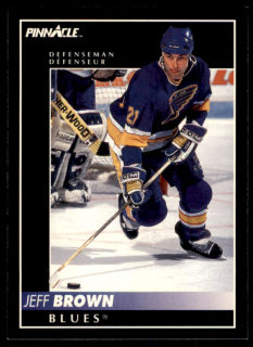 Hokejová karta Jeff Brown Pinnacle 1992-93 řadová č.13