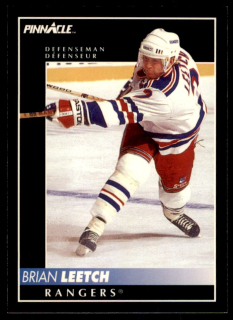 Hokejová karta Brian Leetch Pinnacle 1992-93 řadová č.15