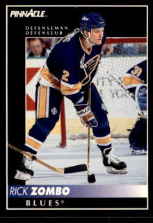 Hokejová karta Rick Zombo Pinnacle 1992-93 řadová č.129