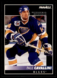 Hokejová karta Paul Cavallini Pinnacle 1992-93 řadová č.319