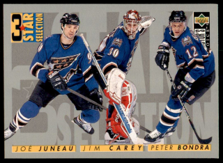 Hokejová karta Juneau / Carey / Bondra UD Coll. Choice 96-97 3 Star S. č. 334