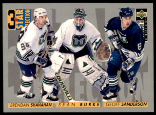 Hokejová karta Shanahan / Burke / Sander. UD Coll. Choice 96-97 3 Star S. č. 319