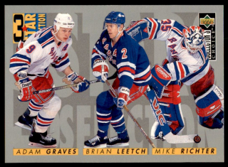 Hokejová karta Graves / Leetch / Richter UD Coll. Choice 96-97 3 Star S. č. 324
