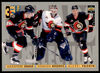 Hokejová karta Daigle / Rhodes / Yashin UD Coll. Choice 96-97 3 Star S. č. 325