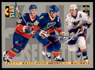 Hokejová karta Hull / Gretzky / MacInnis UD Coll. Choice 96-97 3 Star S. č. 329