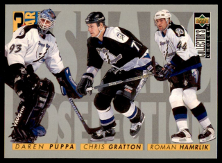 Hokejová karta Puppa / Gratton / Hamrlík UD Coll. Choice 96-97 3 Star S. č. 331