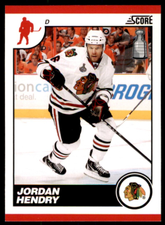 Hokejová karta Jordan Hendry Score 2010-11 karta č.137
