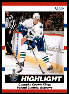 Hokejová karta Alexandre Burrows Highlight Score 2010-11 karta č.492