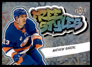 Hokejová karta Mathew Barzal UD S1 2022-23 Free Styles č. FS-35