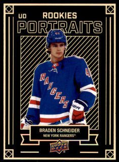 Hokejová karta Braden Schneider UD S1 2022-23 UD Portraits Rookie č. P-35