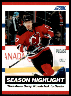 Hokejová karta Ilya Kovalchuk Panini Score 2010-11 Season Highlight č. 19