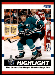 Hokejová karta Joe Pavelski Panini Score 2010-11 Highlight č. 490