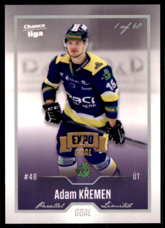 Hokejová karta Adam Křemen Goal 2022-23 Expo Silver 1 of 60 č. 180