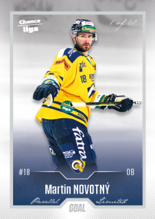 Hokejová karta Martin Novotný Goal S1 2022-23 Silver 1 of 60 č. 189