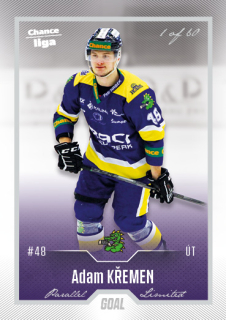 Hokejová karta Adam Křemen Goal S1 2022-23 Silver 1 of 60 č. 180