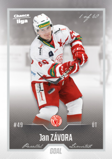 Hokejová karta Jan Závora Goal S1 2022-23 Silver 1 of 60 č. 109