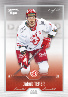 Hokejová karta Jakub Taper Goal S1 2022-23 Silver 1 of 60 č. 130