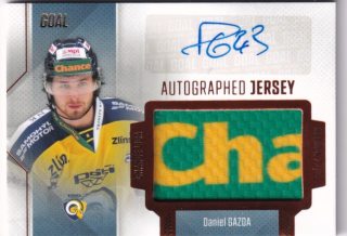 Hokejová karta Daniel Gazda Goal S1 2022-23 Autographed Jersey 08/25 č. JA-20