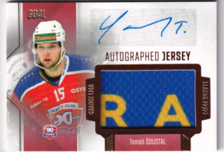 Hokejová karta Tomáš Šoustal Goal S1 2022-23 Autographed Jersey 08/25 č. JA-18
