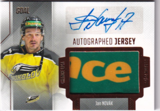 Hokejová karta Jan Novák Goal S1 2022-23 Autographed Jersey 08/25 č. JA-05