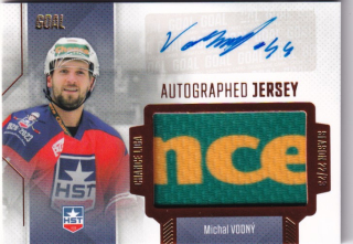 Hokejová karta Michal Vodný Goal S1 2022-23 Autographed Jersey 08/25 č. JA-09